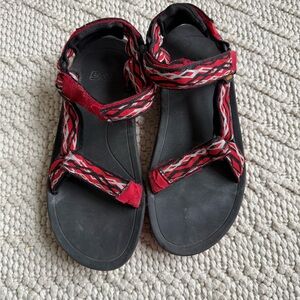 Teva Black and Red Patterned Sandals